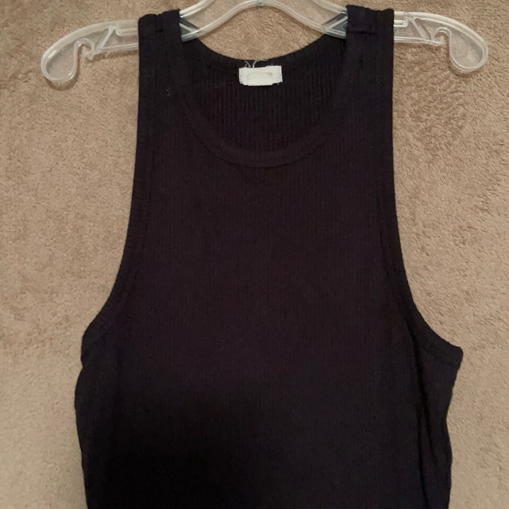 Razor Back/ ribbed black body suit